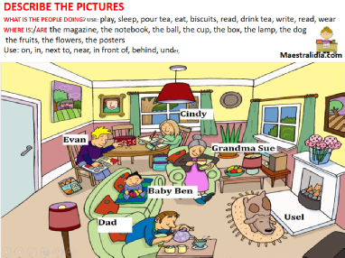 DESCRIBE THE PICTURES-present continuos-prepositions conversation.ppsx